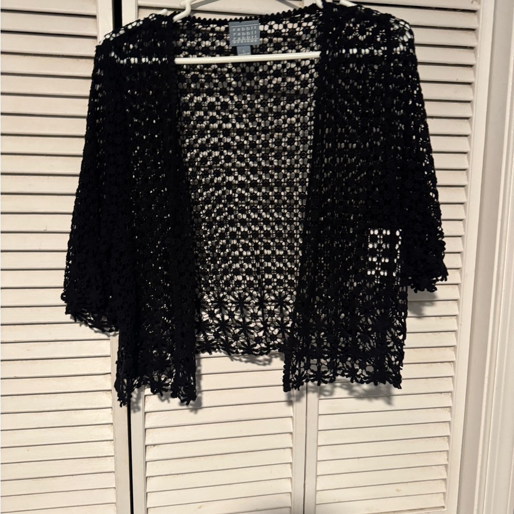 Rabbit Rabbit Rabbit Black Crochet Top - Picture 4 of 5